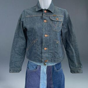 Vintage 80s Wrangler Redline Selvedge Denim Jacket XS Retro